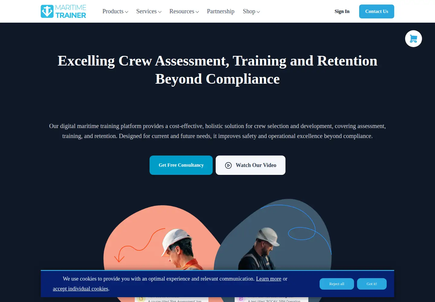 Screenshot of maritimetrainer.com