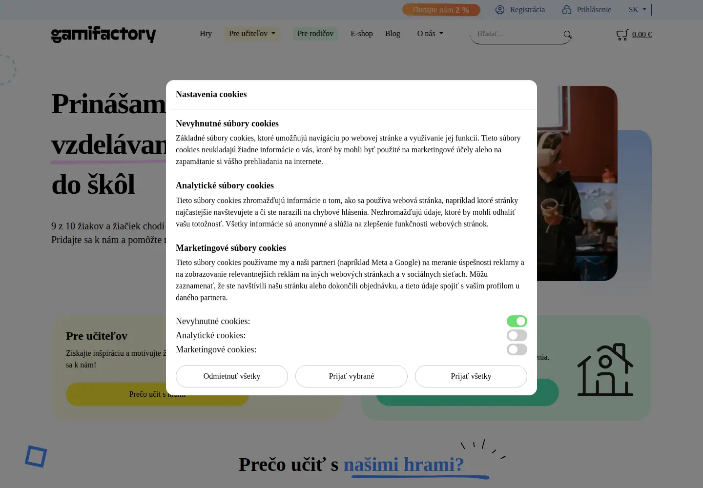 Screenshot of gamifactory.eu