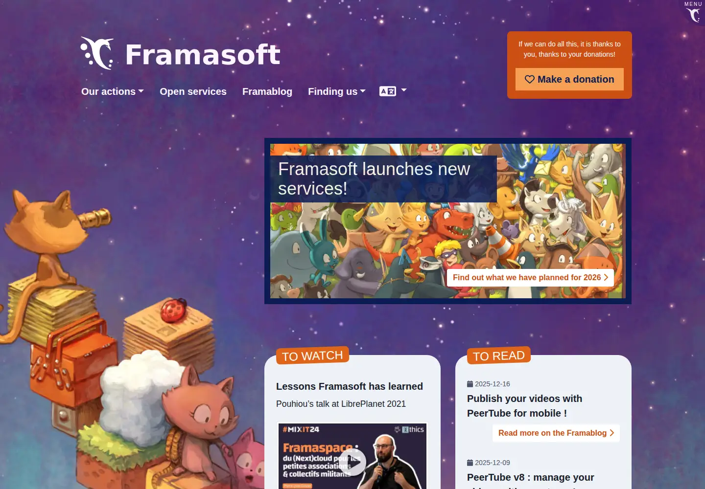 Screenshot of framasoft.org