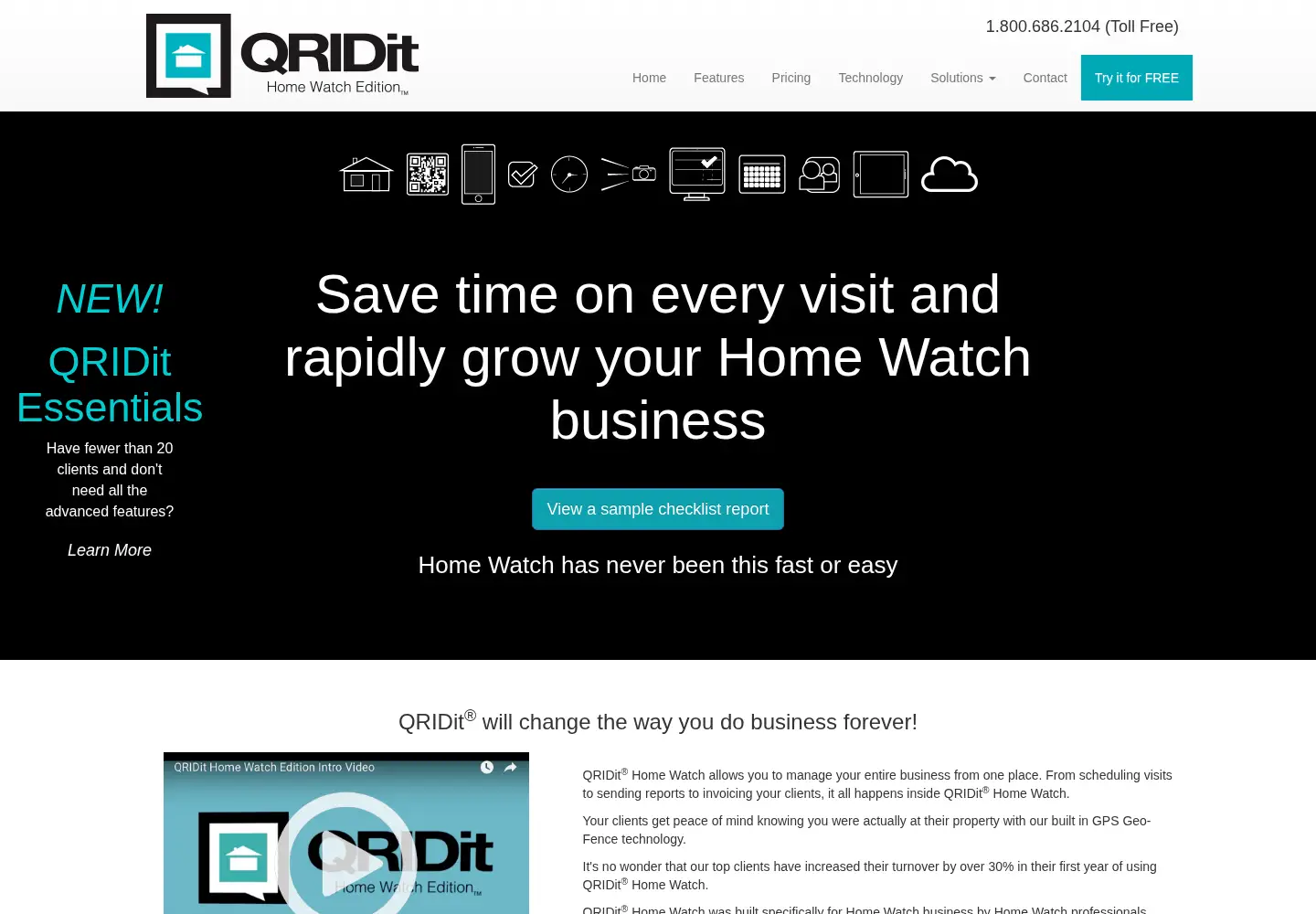 Captured homepage of qridithomewatch.com in the current scan