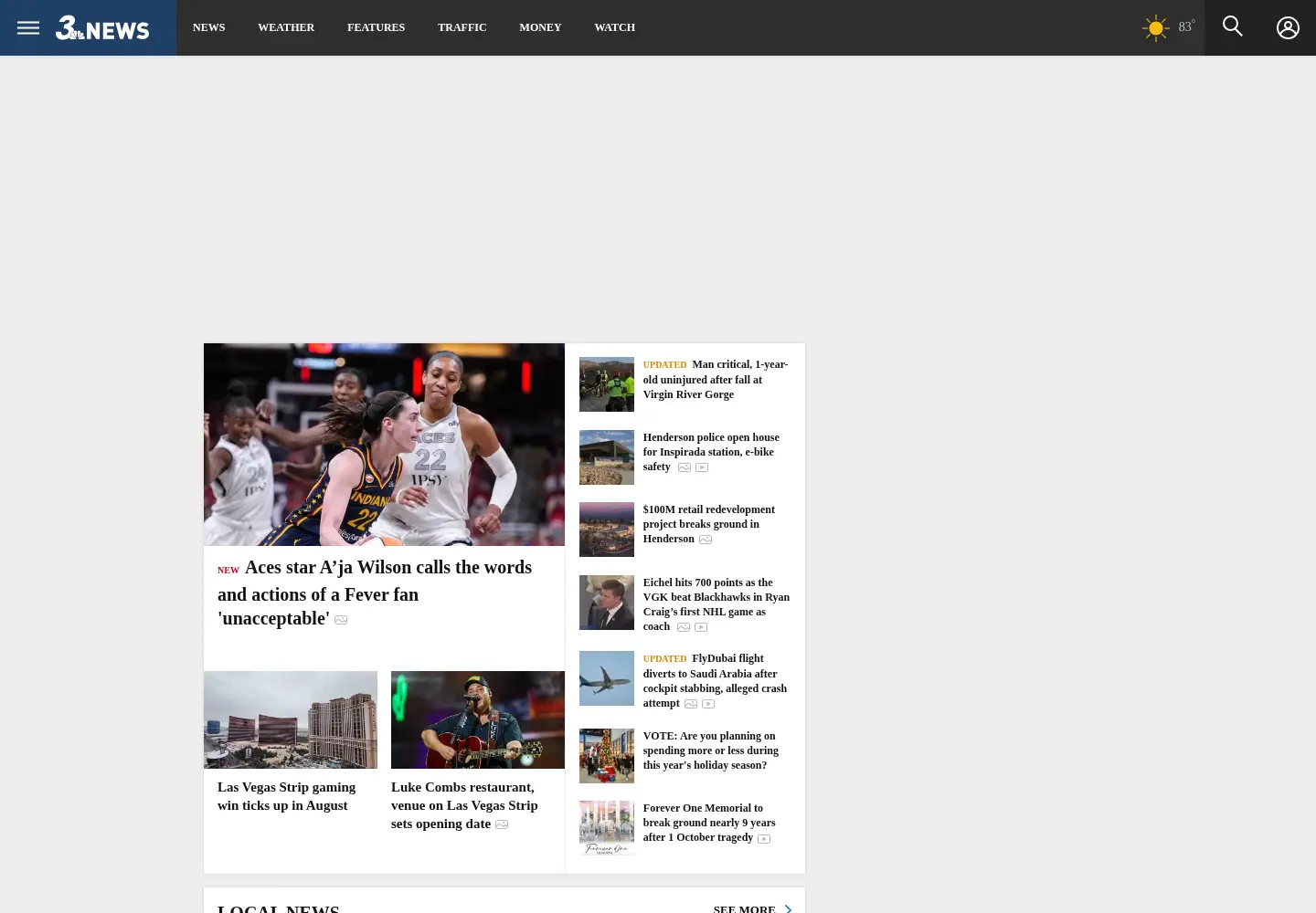 Screenshot of news3lv.com