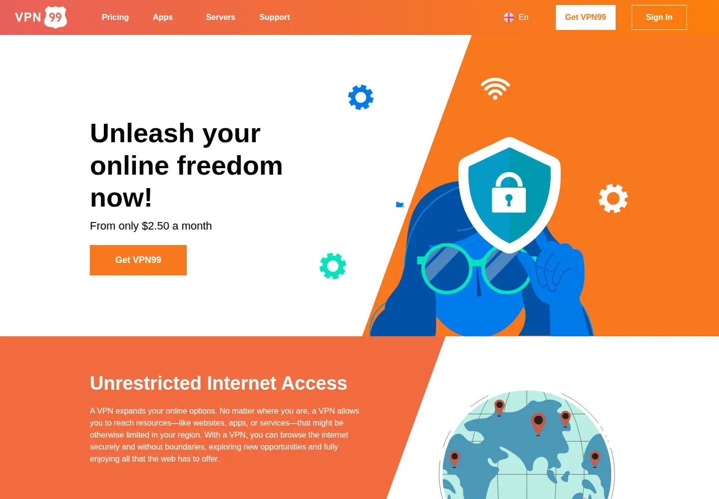 Captured homepage of vpn99.net in the current scan