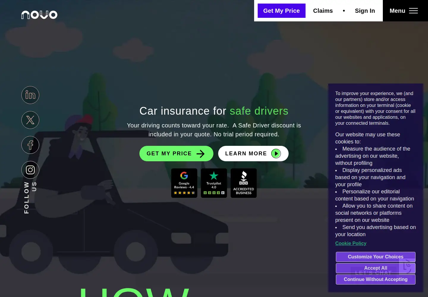 Screenshot of novo.us
