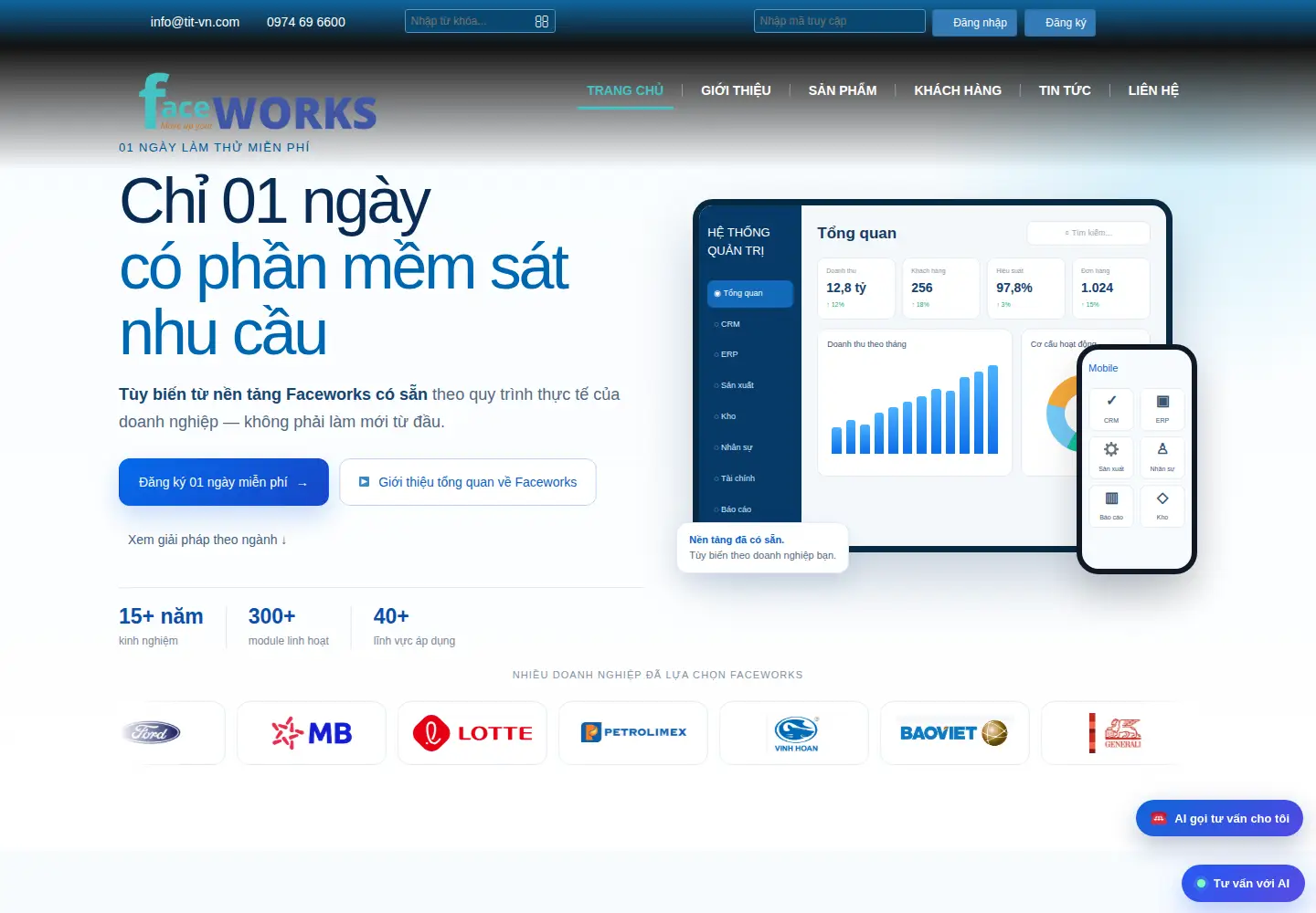 Captured homepage of faceworks.vn in the current scan