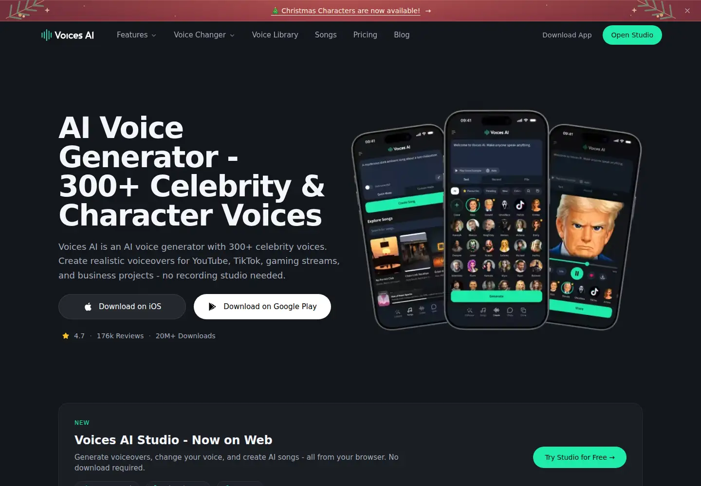 Screenshot of getvoices.ai