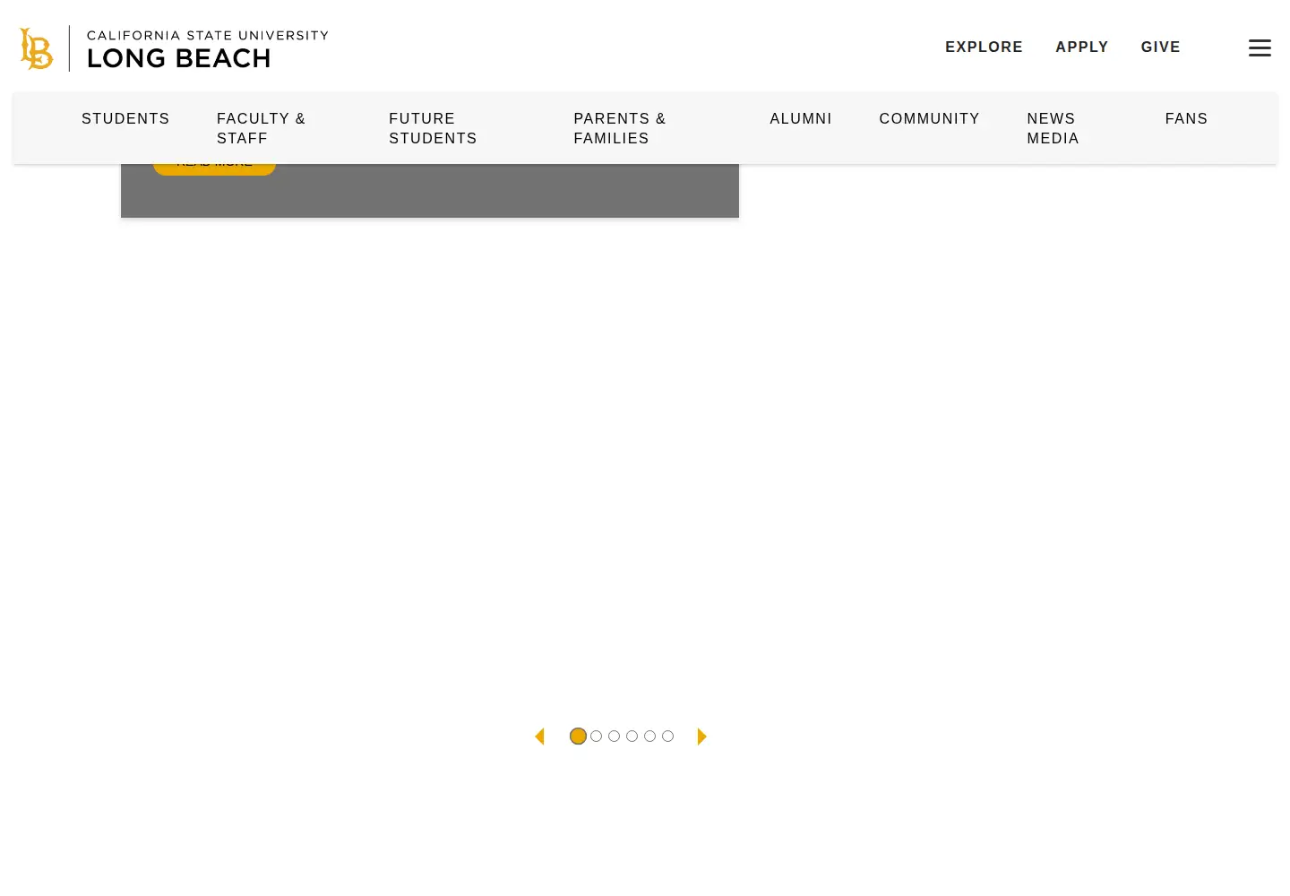 Screenshot of csulb.edu