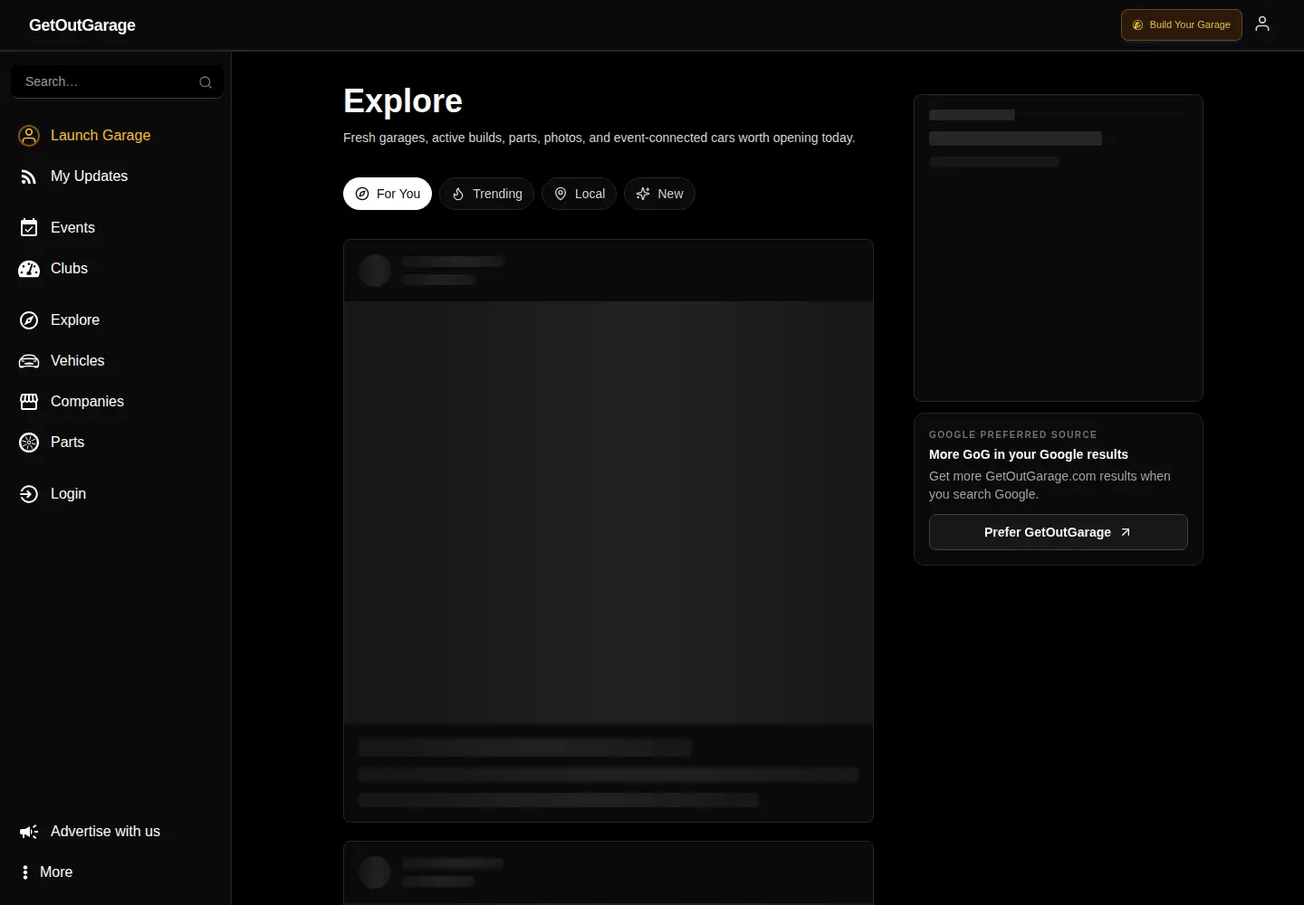Captured homepage of getoutgarage.com in the current scan