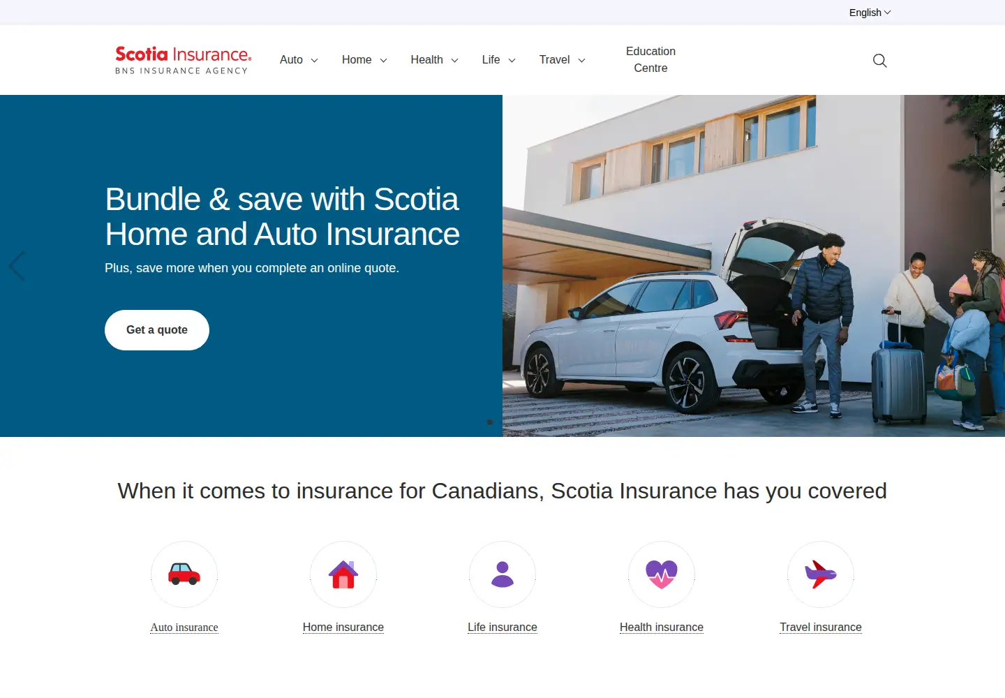 Screenshot of scotiainsurance.com