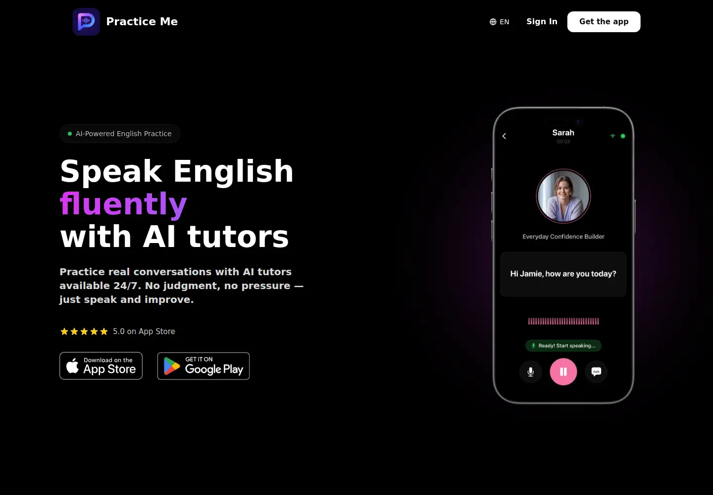 Screenshot of practiceme.app
