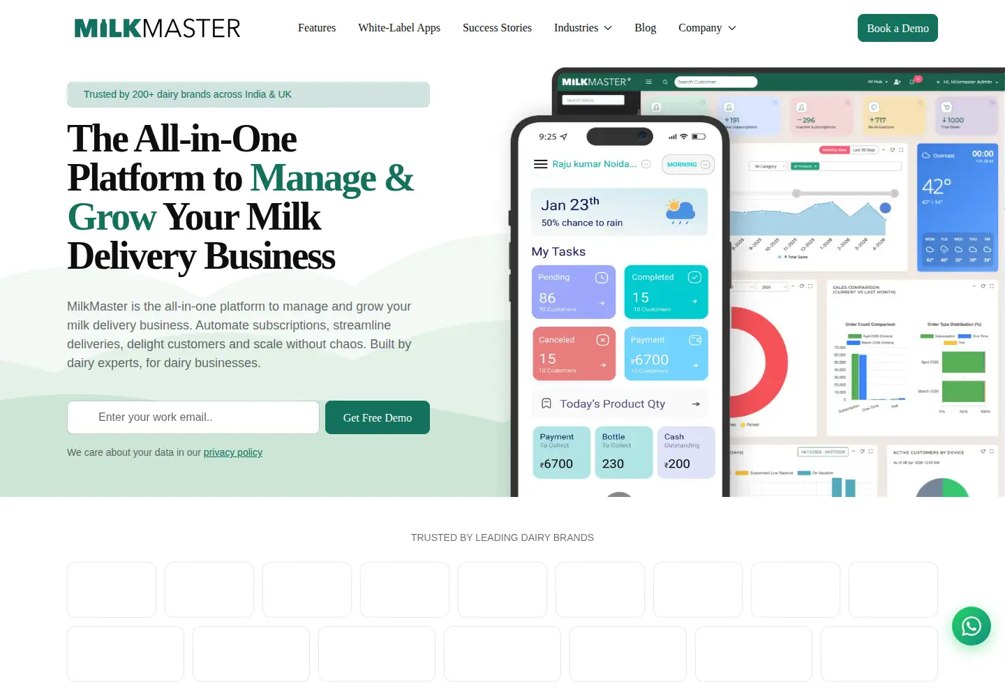 Captured homepage of milkmaster.co in the current scan