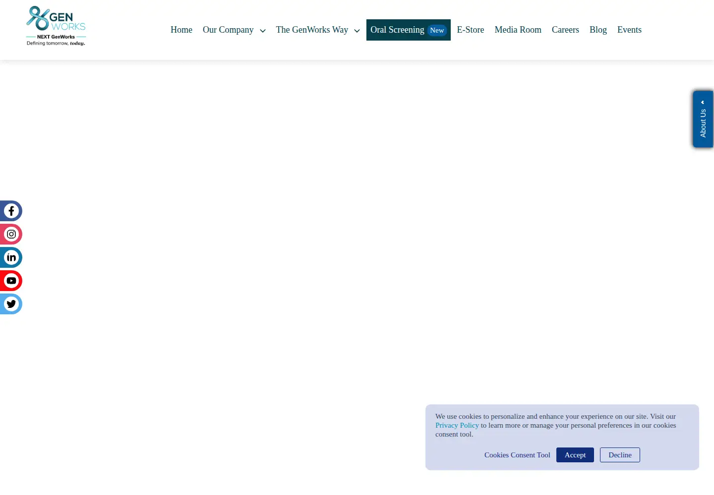 Captured homepage of genworkshealth.com in the current scan