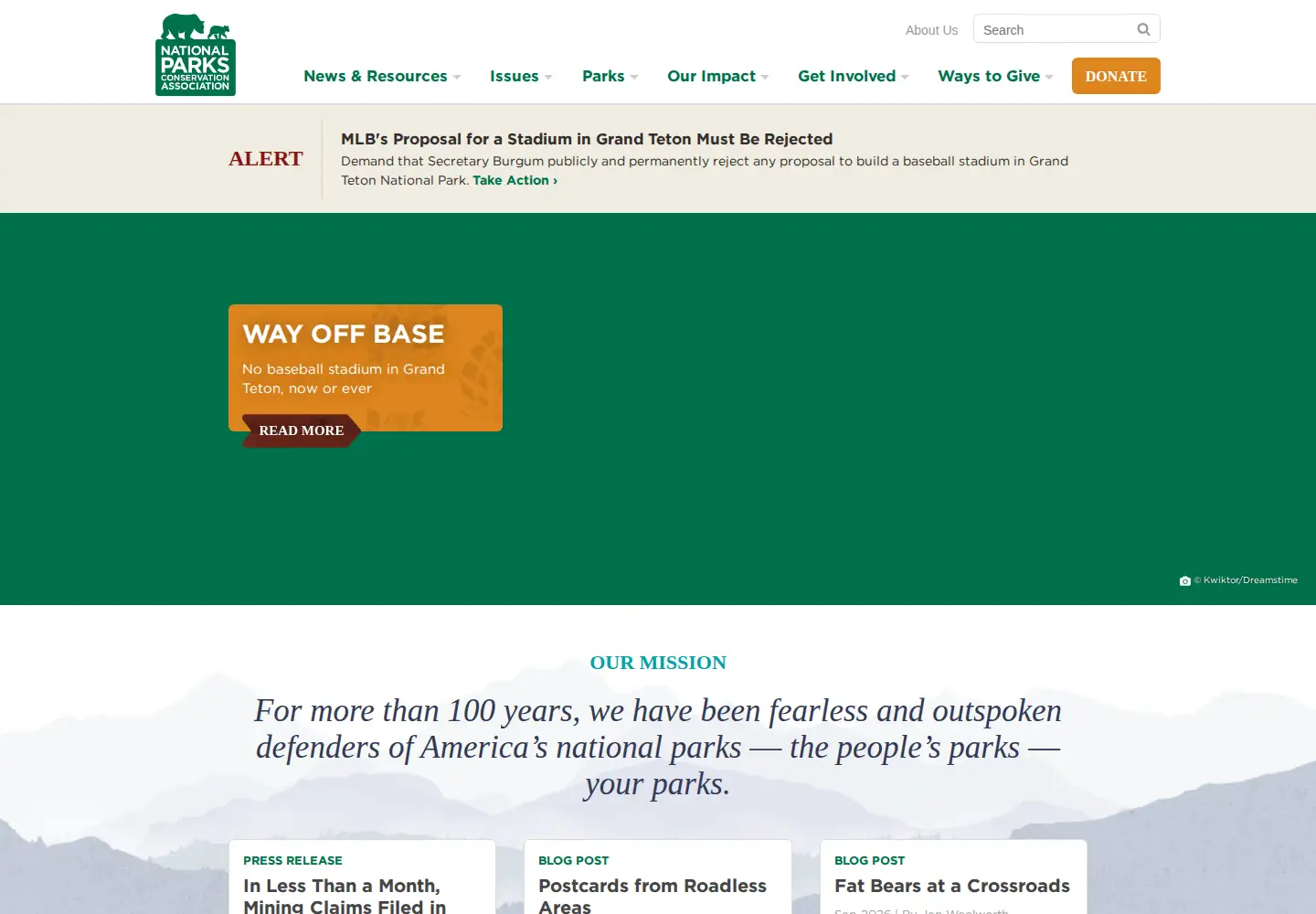 Screenshot of npca.org