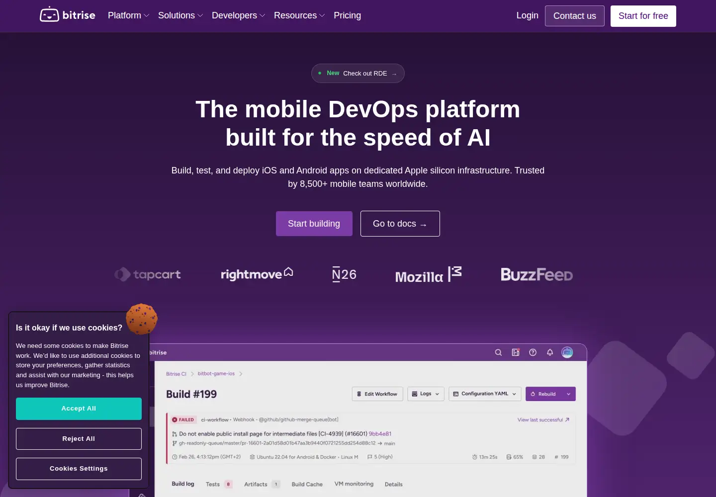 Screenshot of bitrise.io