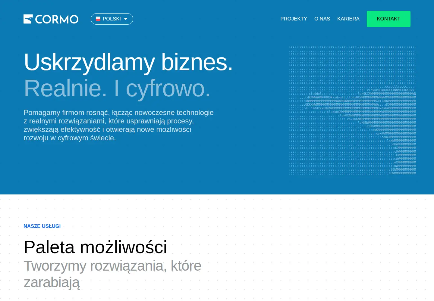 Captured homepage of cormo.pl in the current scan