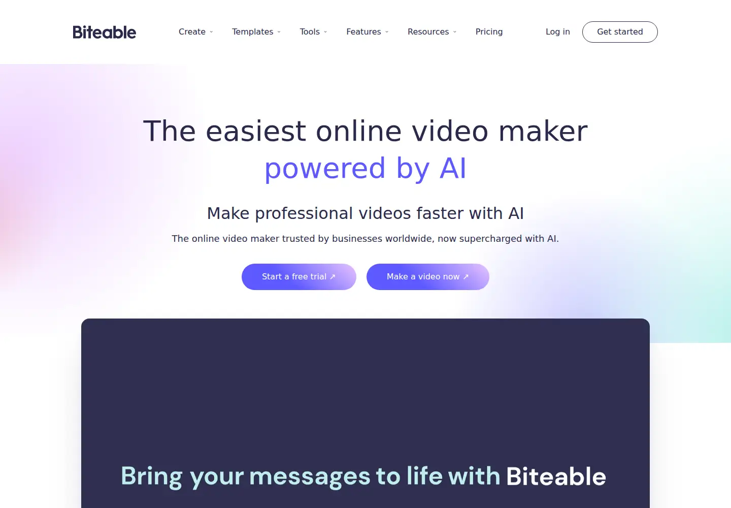 Screenshot of biteable.com