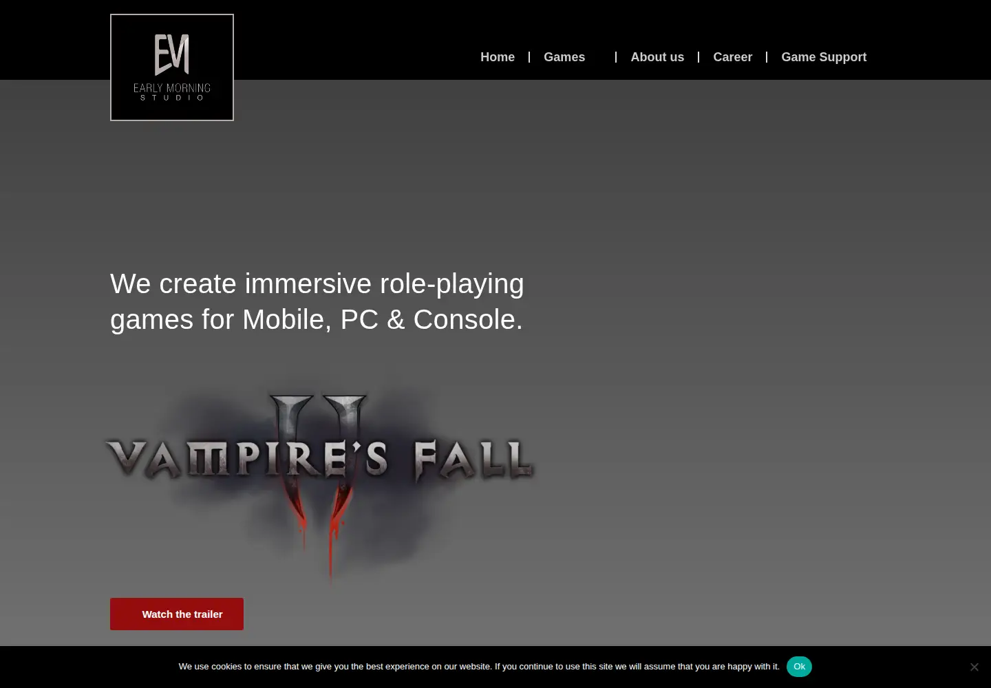 Captured homepage of earlymorningstudio.com in the current scan