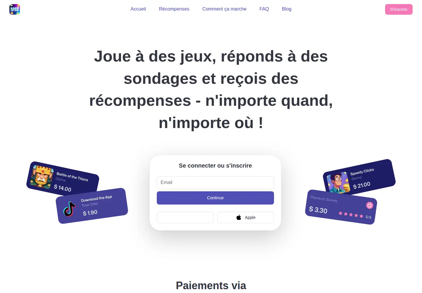 Screenshot of earnstar.com