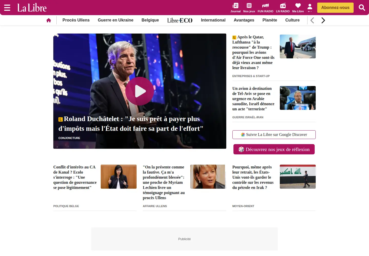 Screenshot of lalibre.be