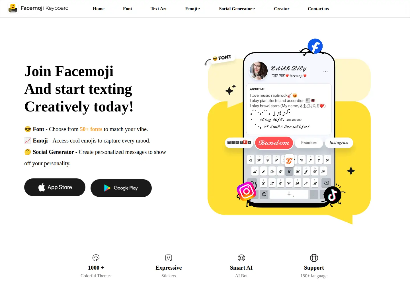 Captured homepage of facemojikeyboard.com in the current scan