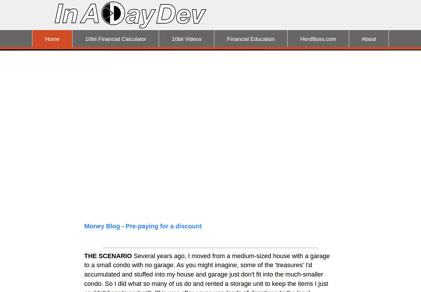 Captured homepage of inadaydevelopment.com in the current scan