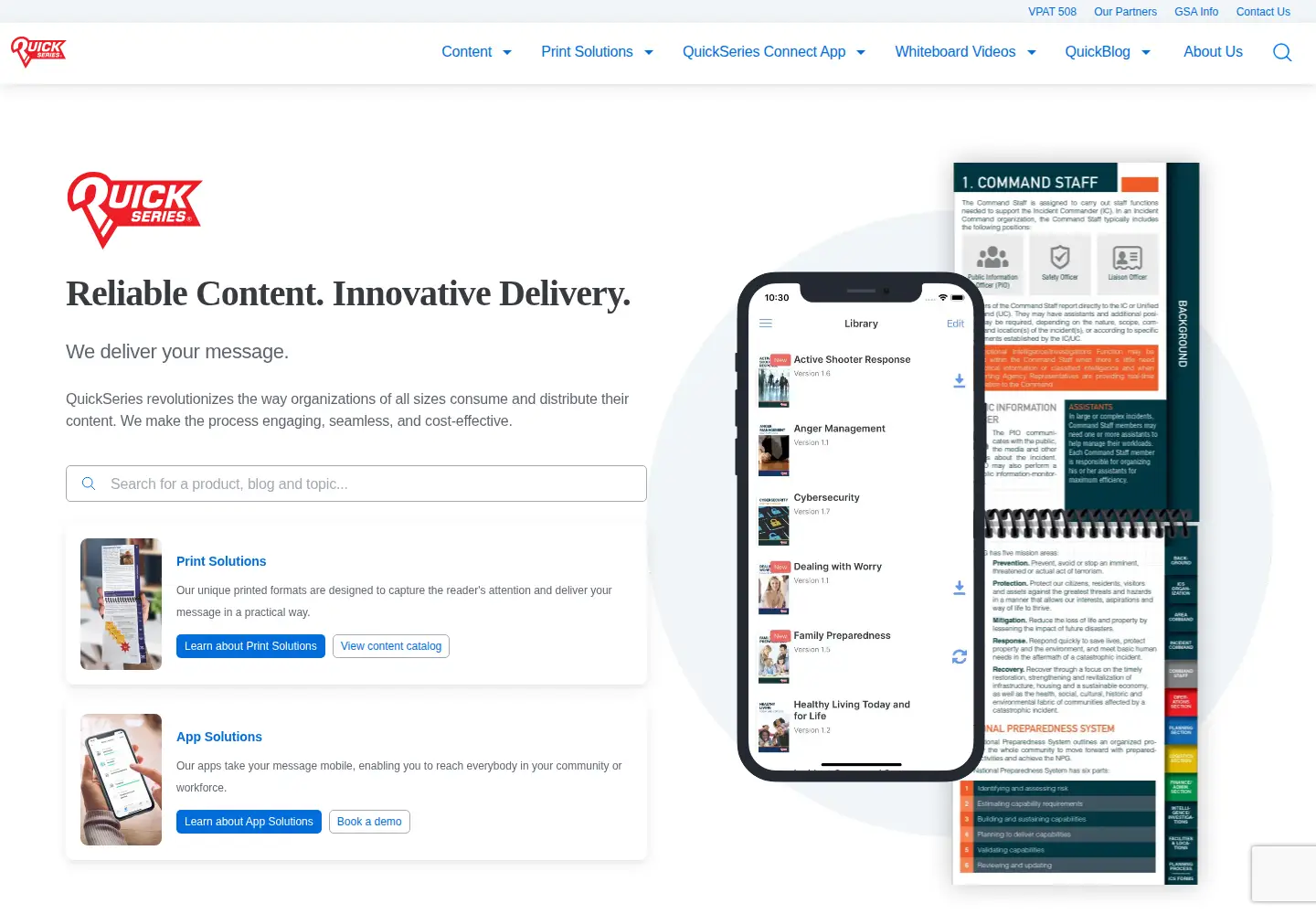 Captured homepage of quickseries.com in the current scan