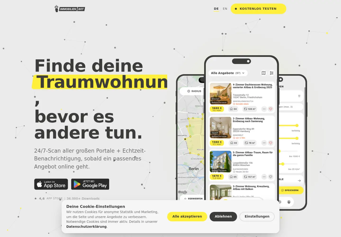 Screenshot of immobilien-bot.de