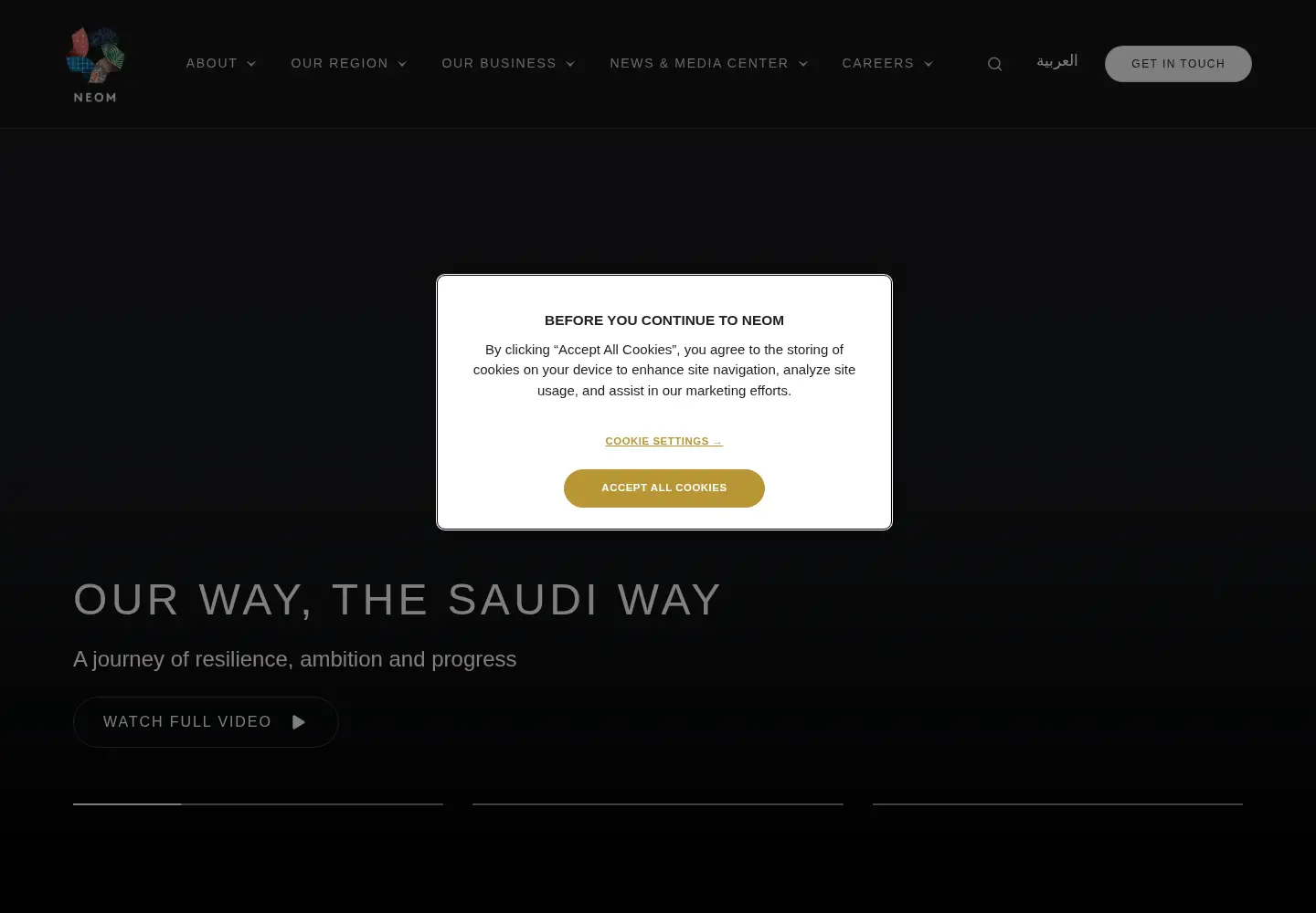 Screenshot of neom.com