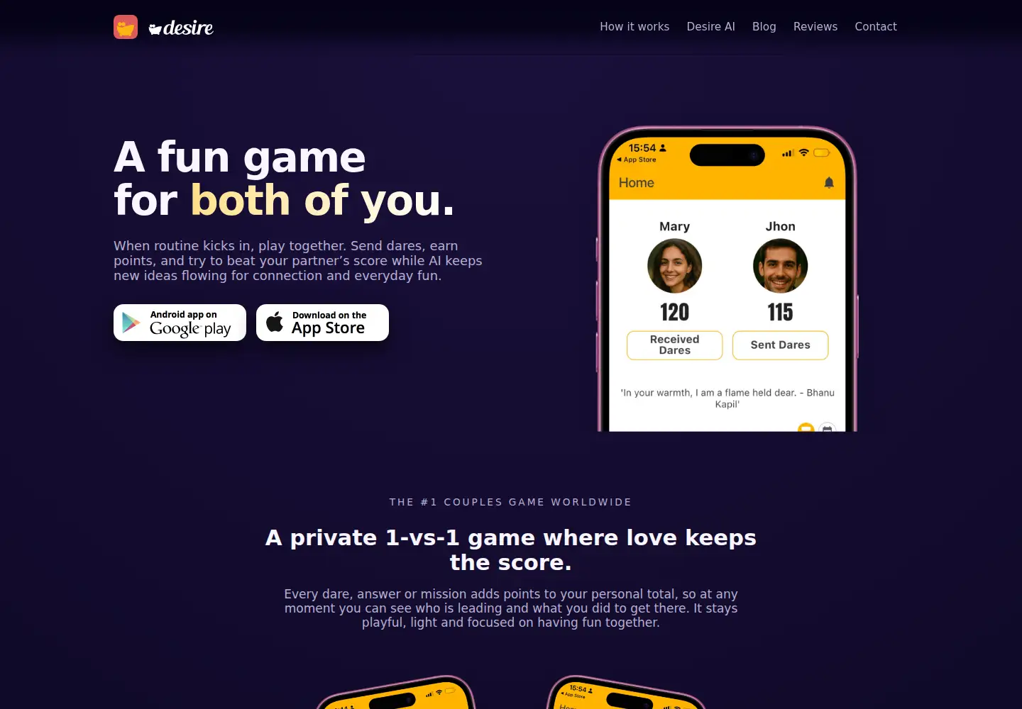 Screenshot of desire.games