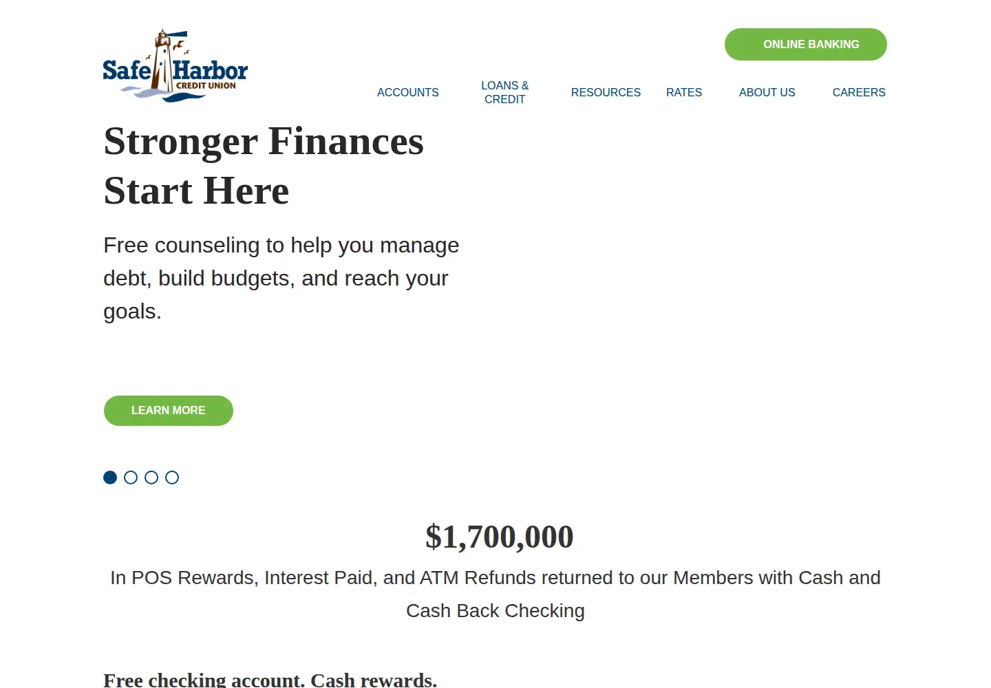 Screenshot of safeharborcu.org