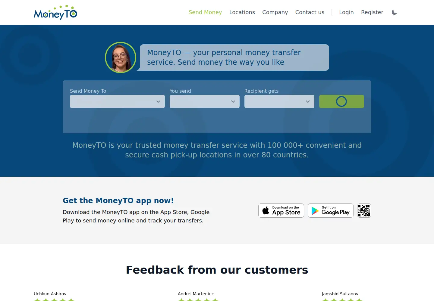 Captured homepage of moneyto.co.uk in the current scan