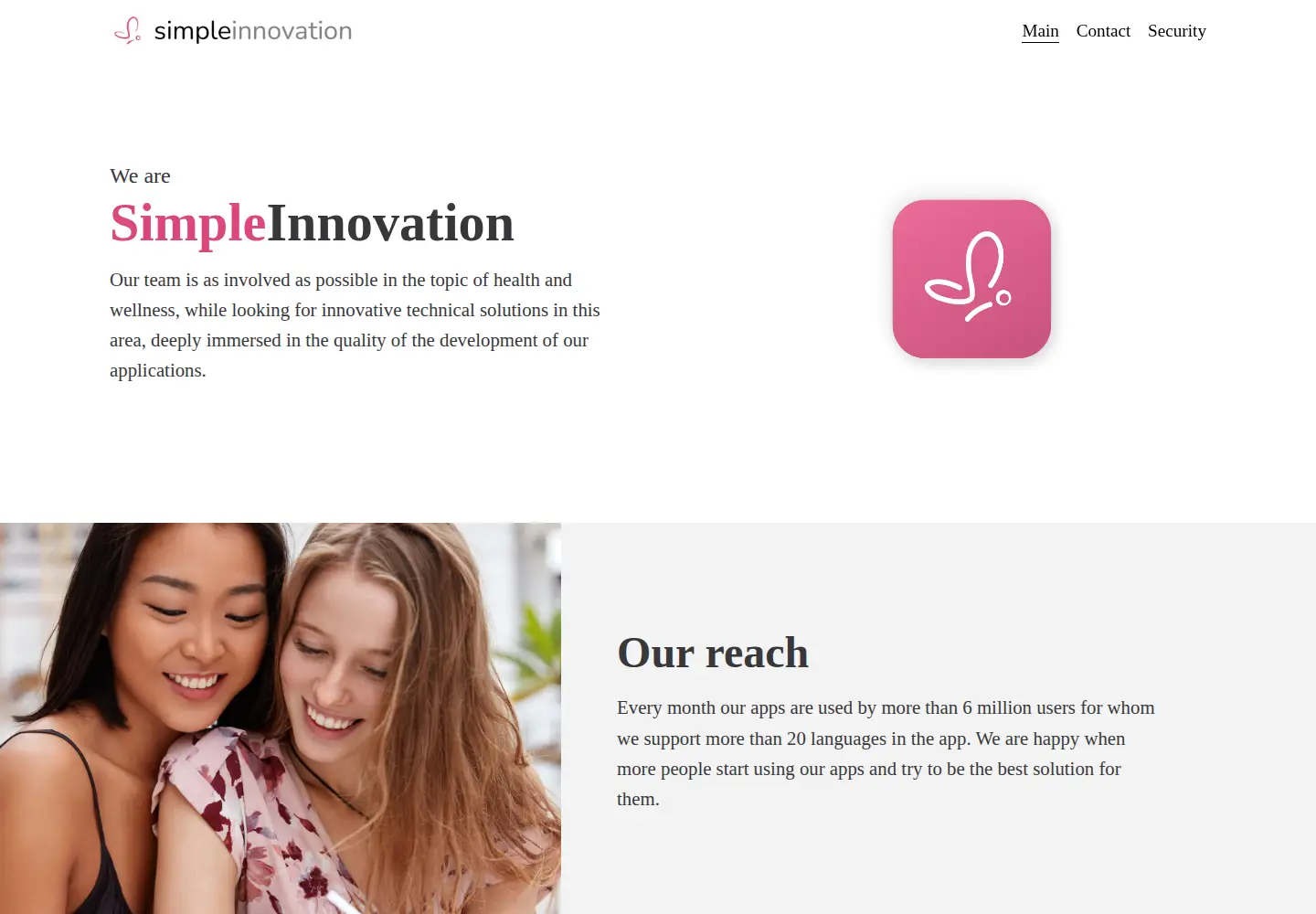 Captured homepage of simpleinnovation.us in the current scan