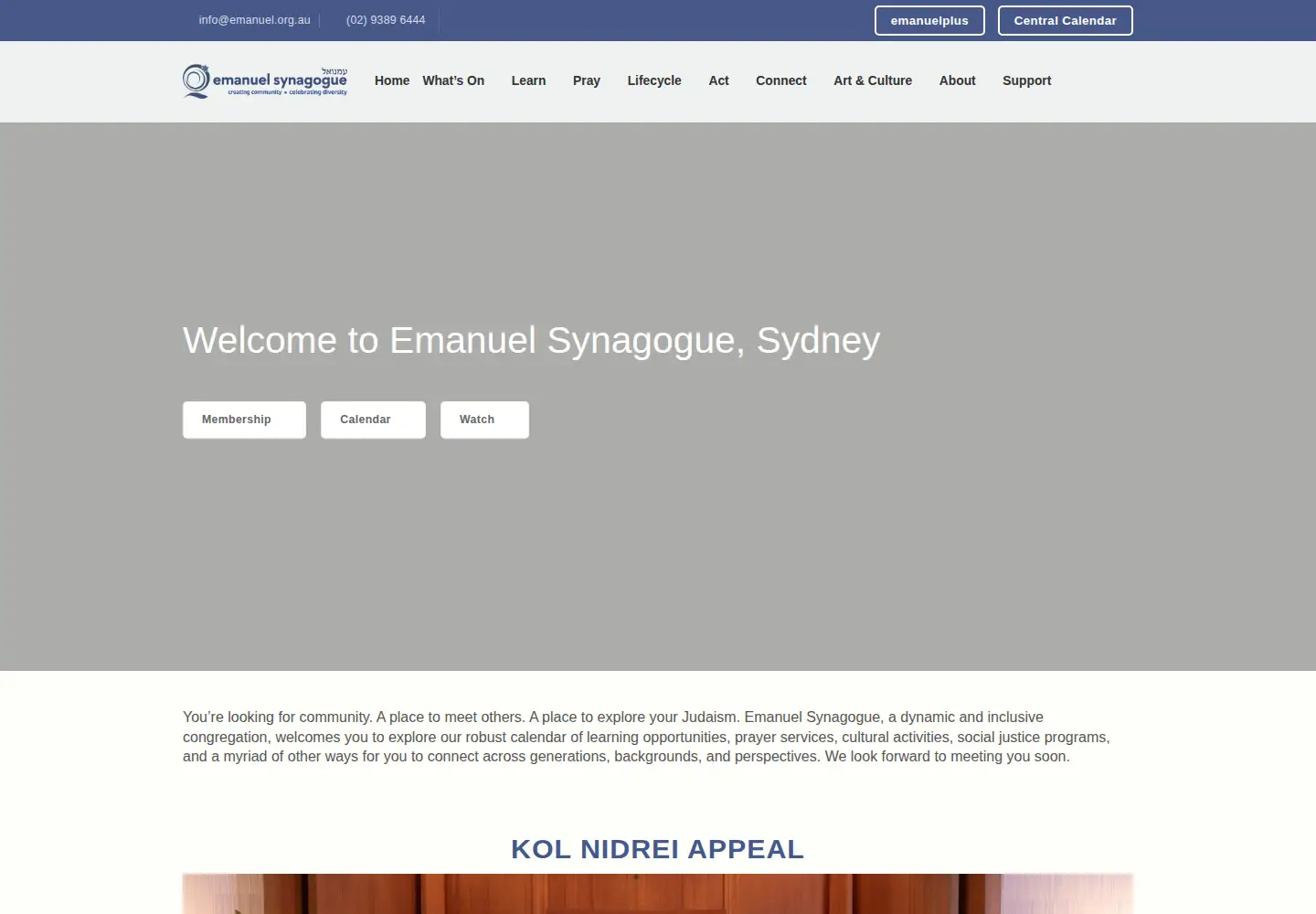 Screenshot of emanuel.org.au