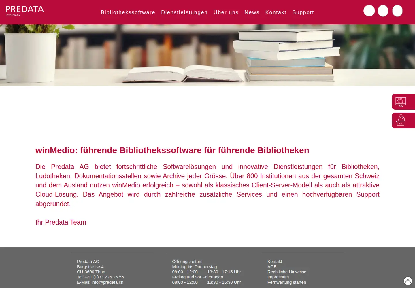 Screenshot of predata.ch