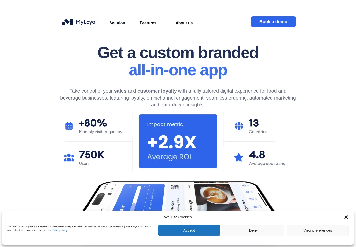 Captured homepage of myloyal.com in the current scan