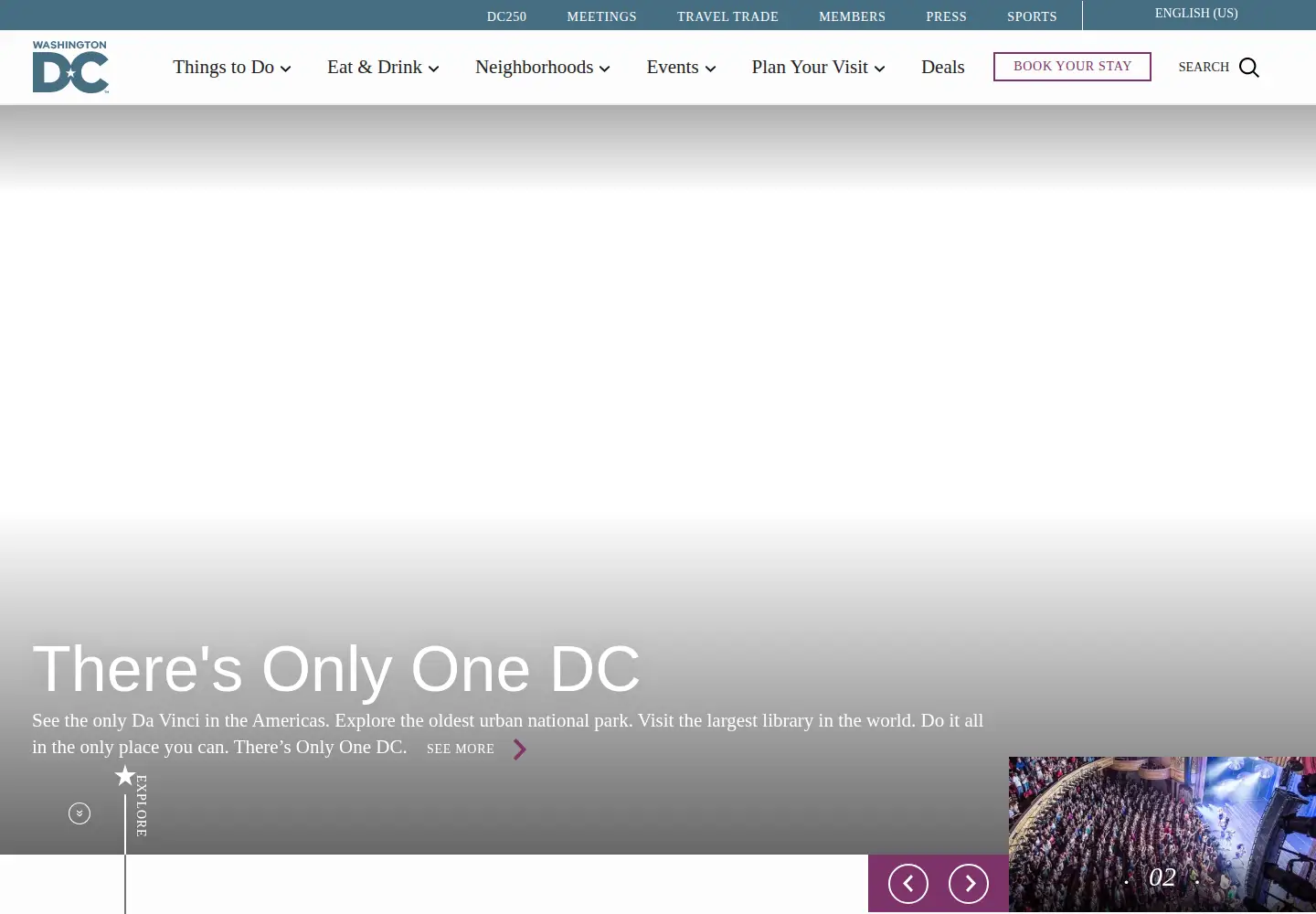 Screenshot of washington.org