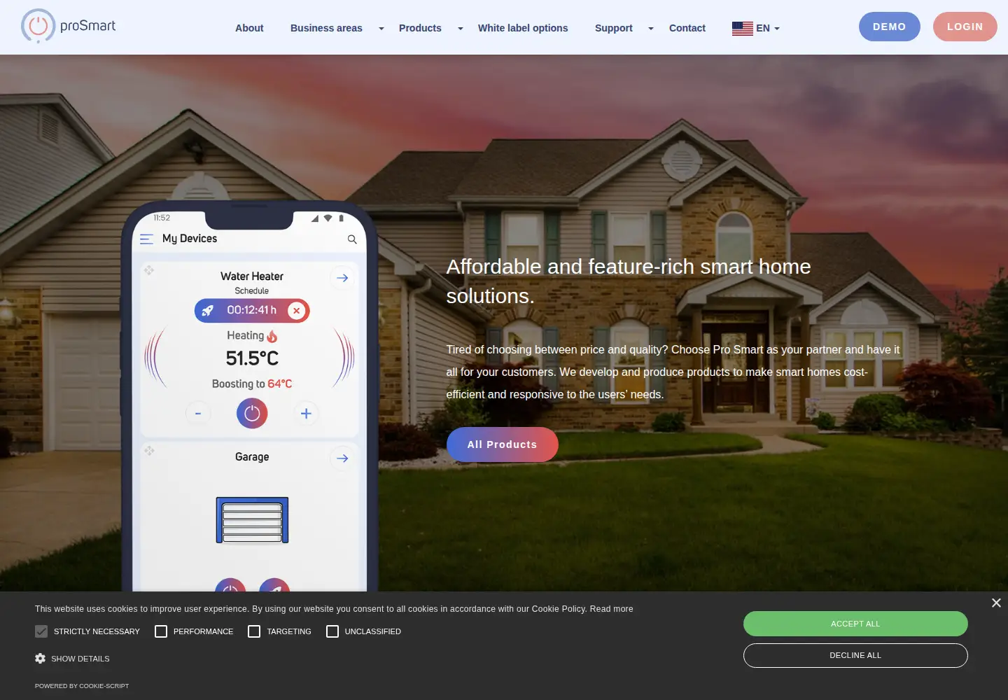 Screenshot of prosmartsystem.com