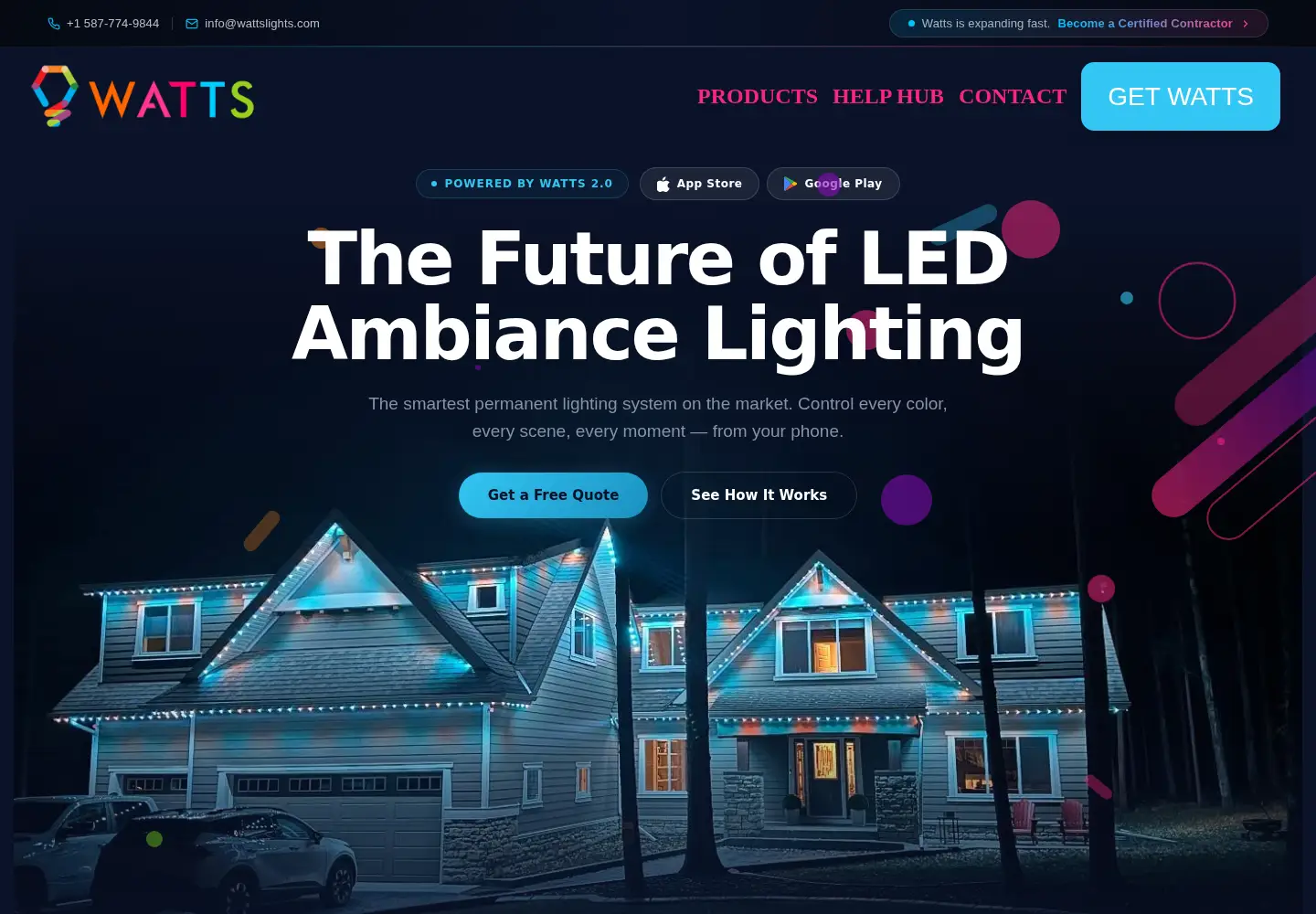Captured homepage of wattslights.com in the current scan