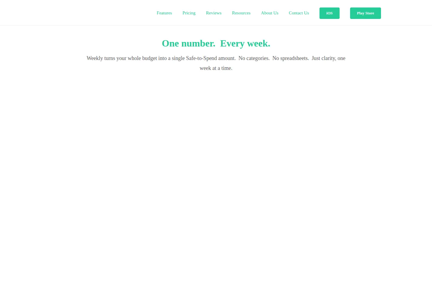 Captured homepage of weeklybudgeting.com in the current scan