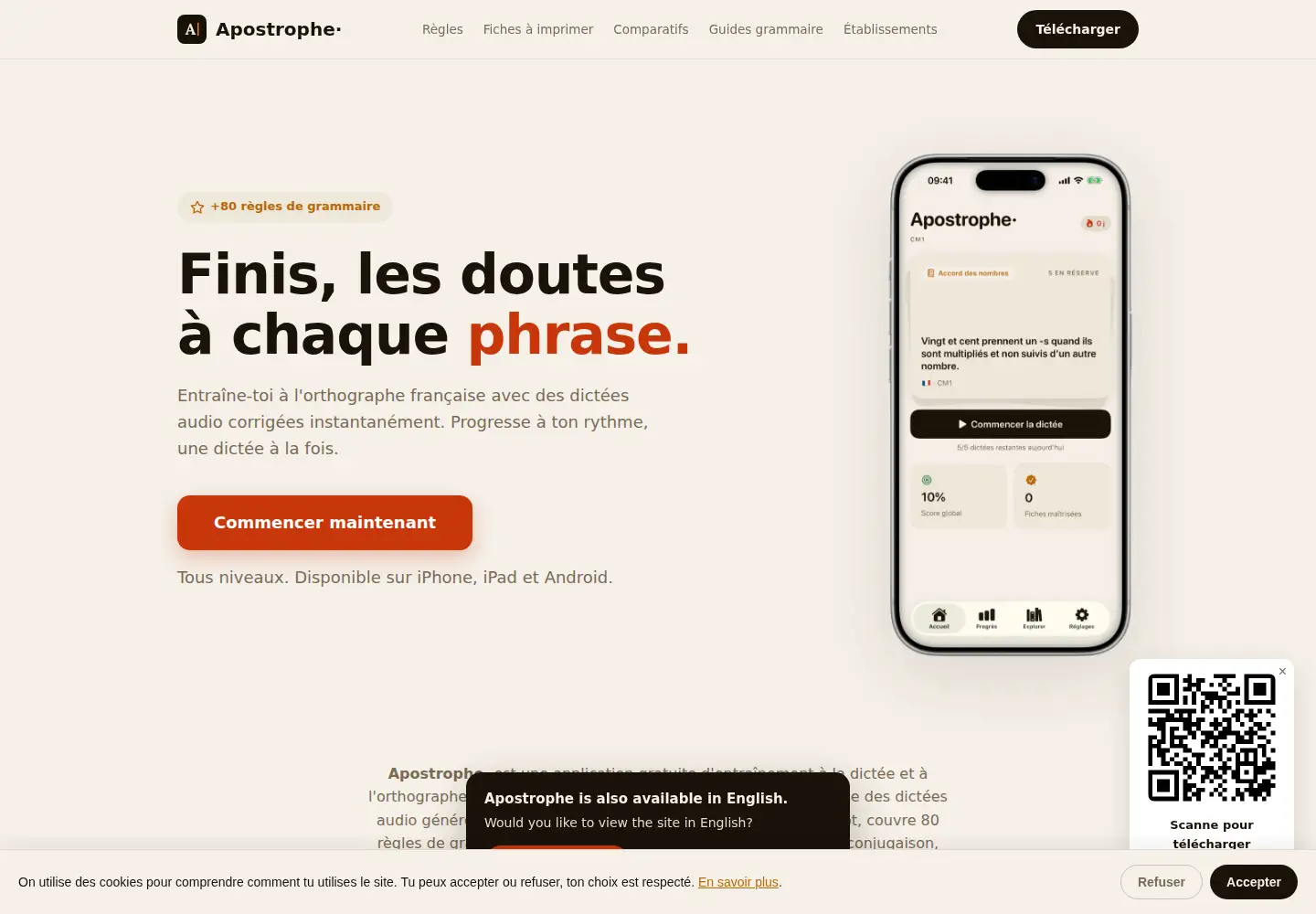 Screenshot of apostrophe-app.fr