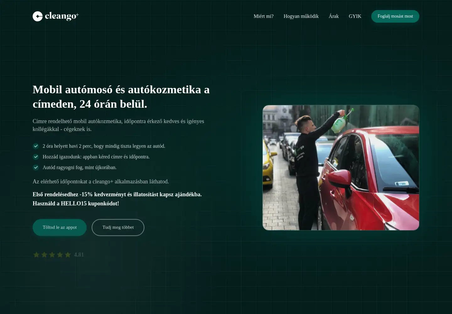 Screenshot of cleango.hu