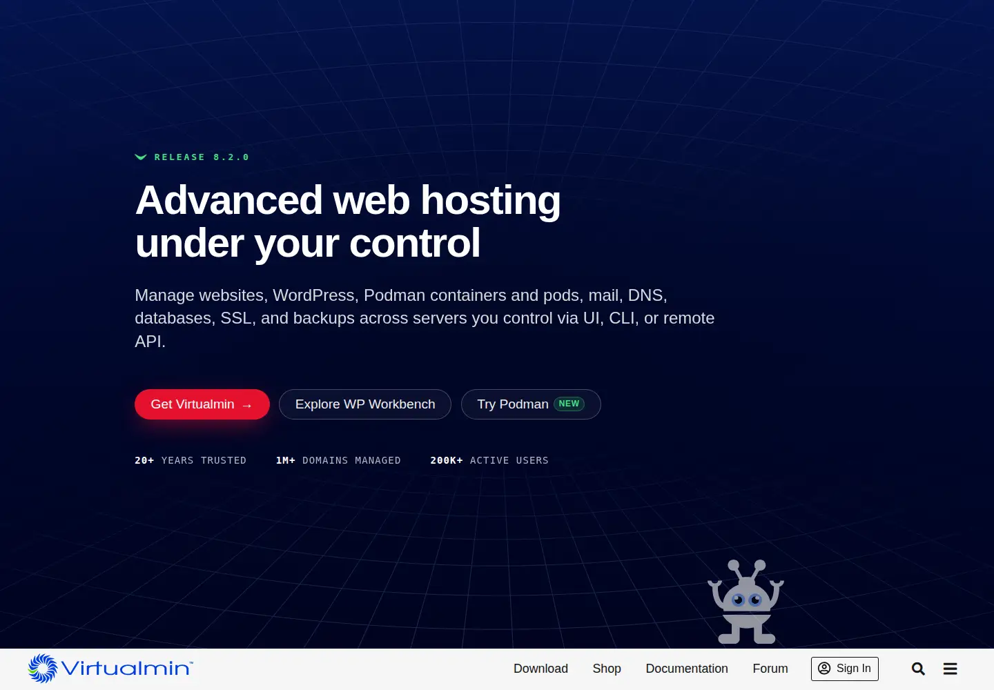 Screenshot of virtualmin.com