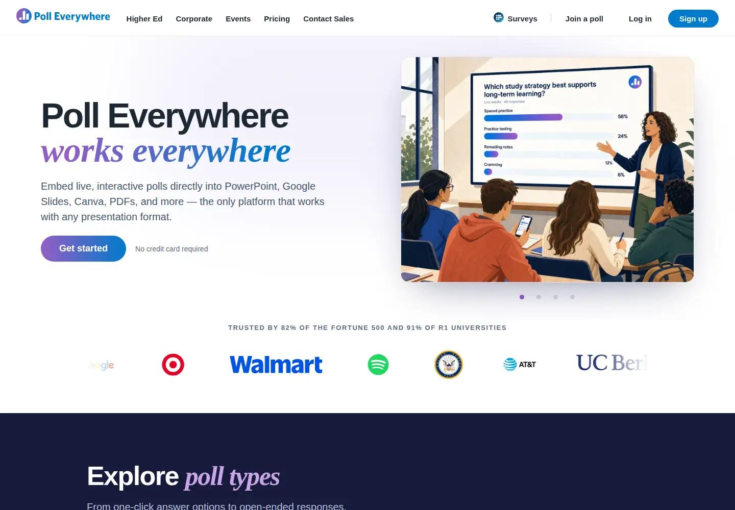 Screenshot of polleverywhere.com