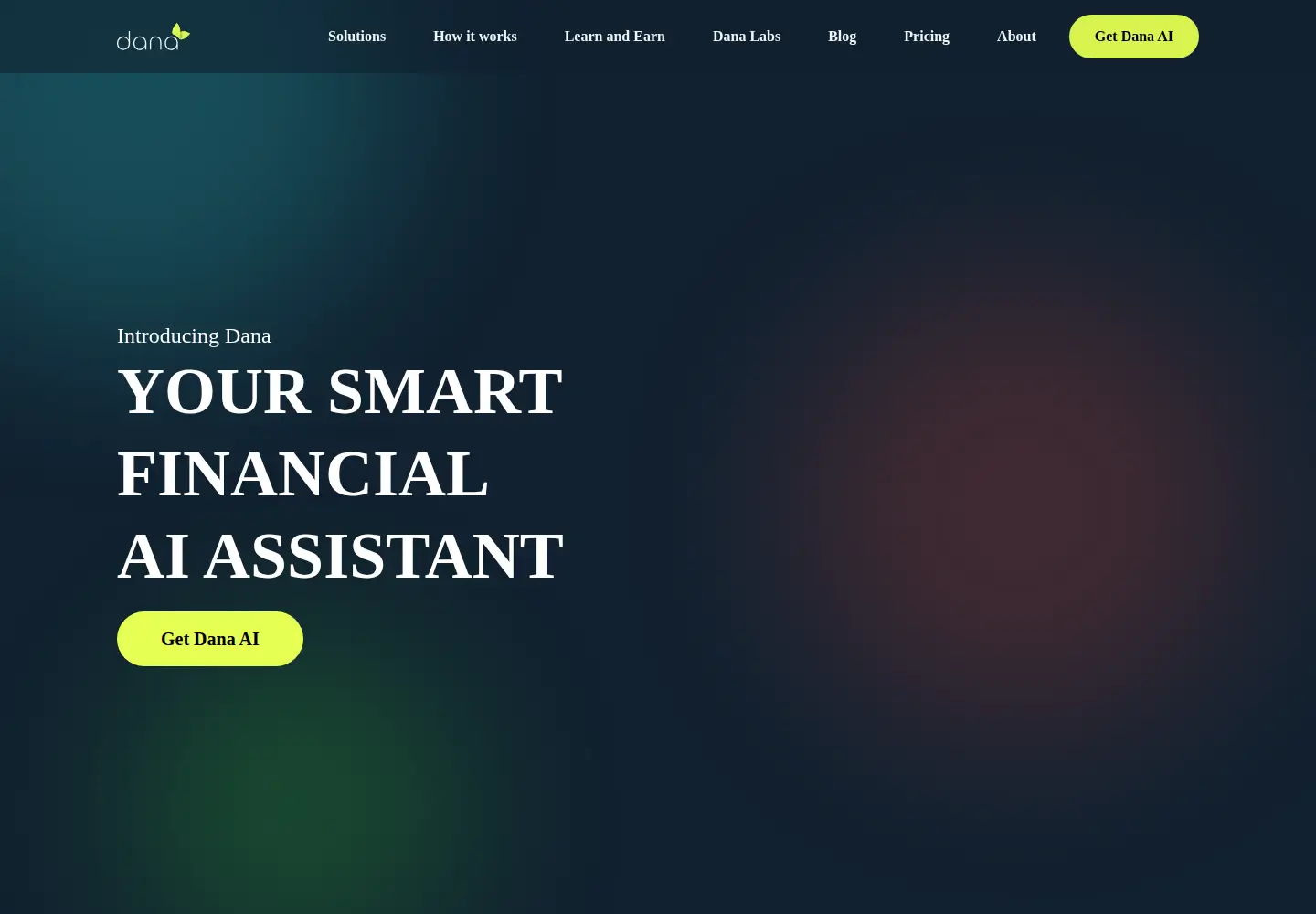 Captured homepage of dana.money in the current scan