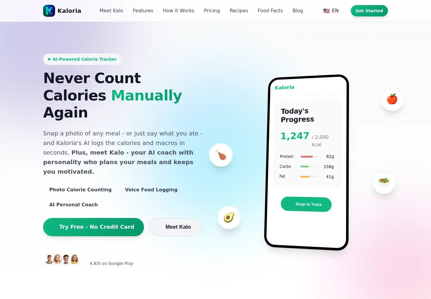 Screenshot of kaloria.ai