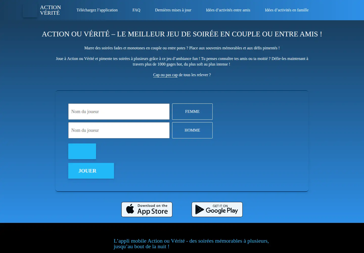Captured homepage of action-verite.app in the current scan