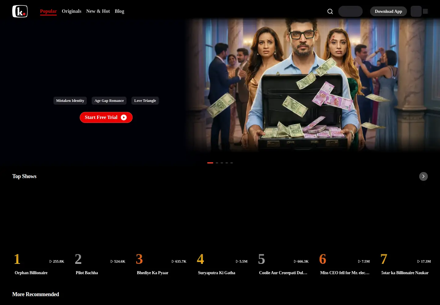 Captured homepage of kukutv.app in the current scan