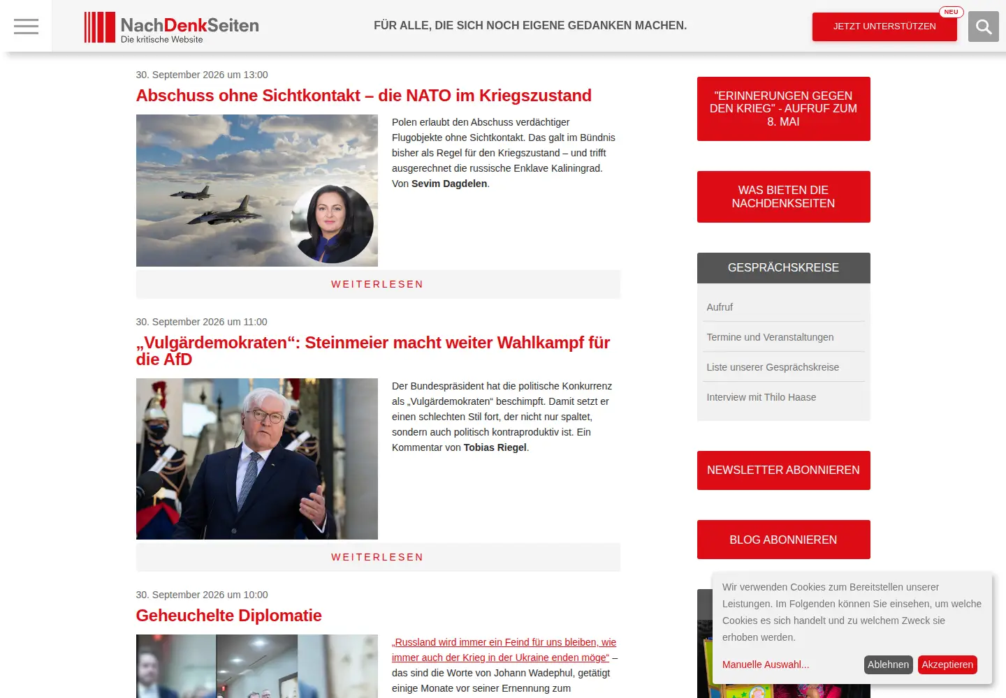 Screenshot of nachdenkseiten.de