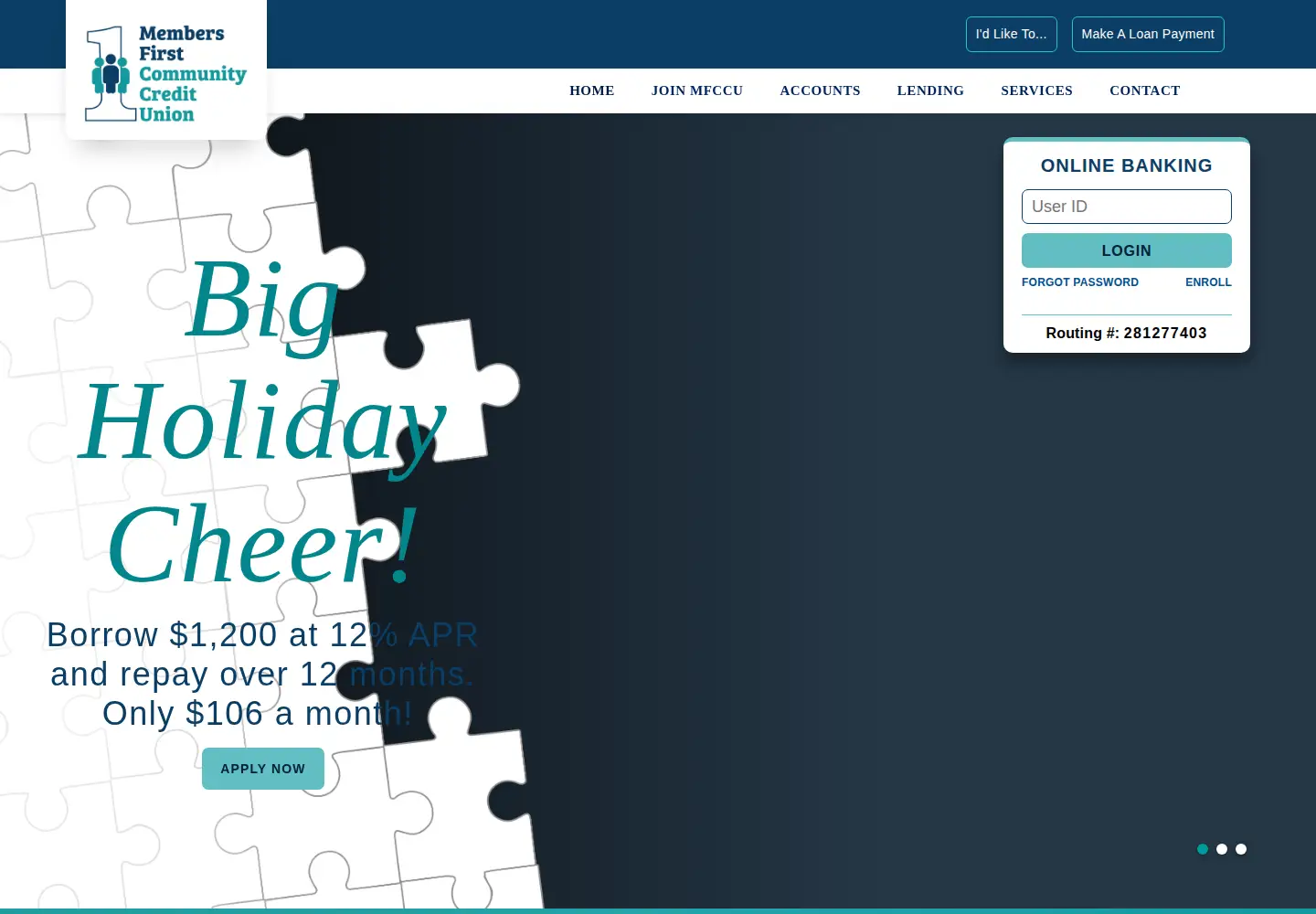Screenshot of membersfirstccu.com