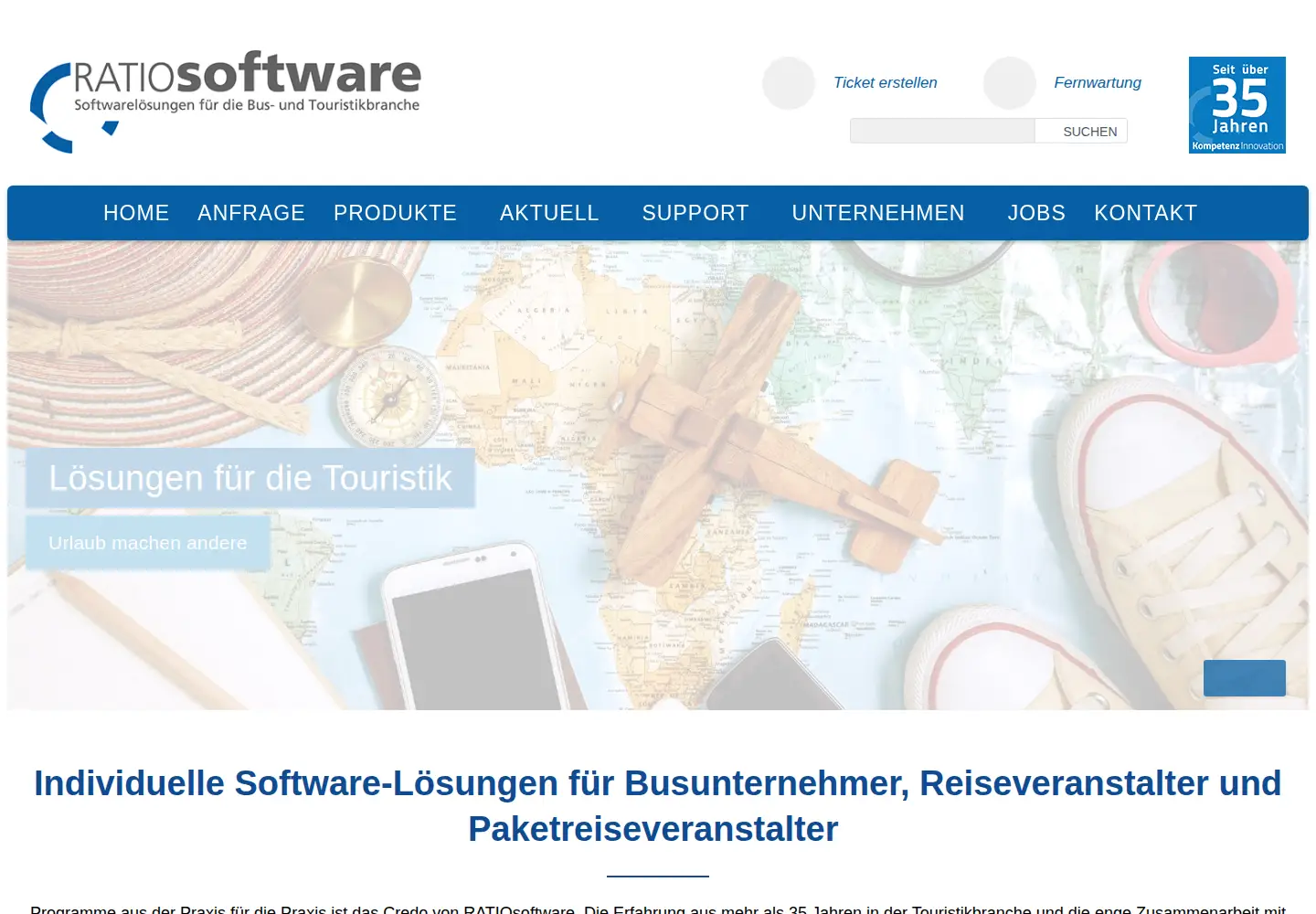 Captured homepage of ratio-software.com in the current scan