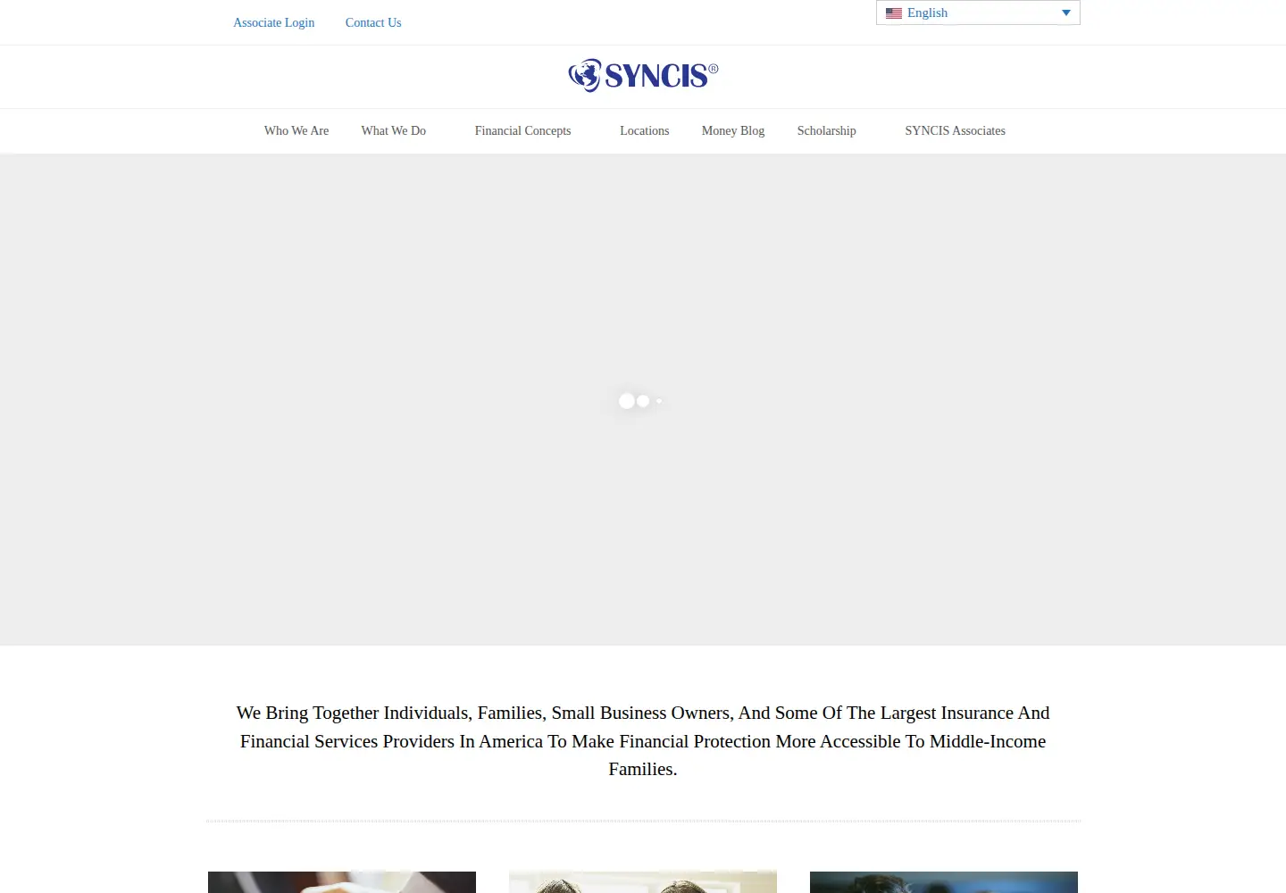 Captured homepage of syncis.com in the current scan